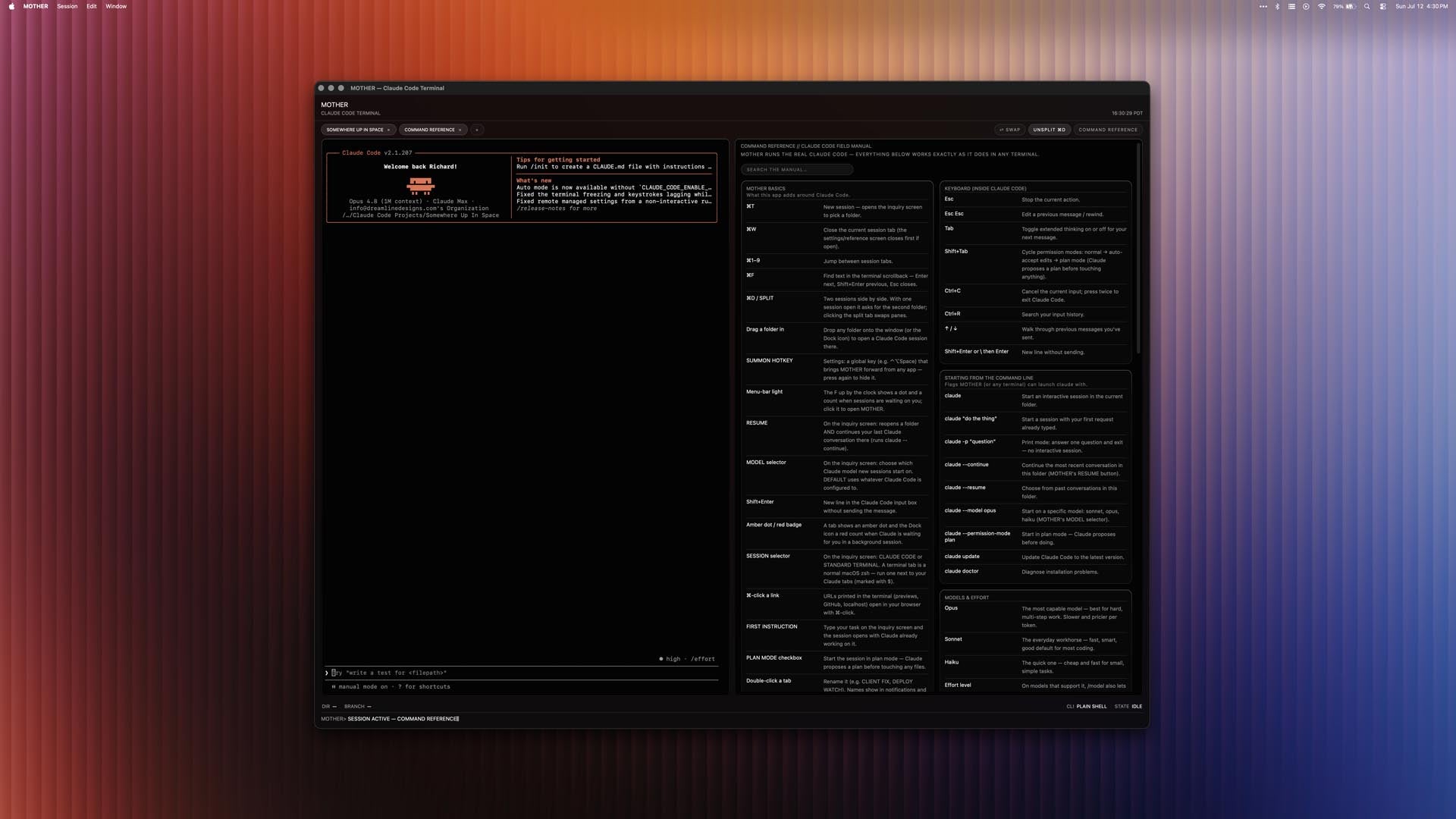 MOTHER — Claude Code Terminal